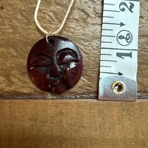 NIB Brown, resin full moon necklace